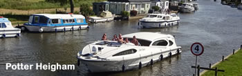 Approaching the bridge at Potter Heigham